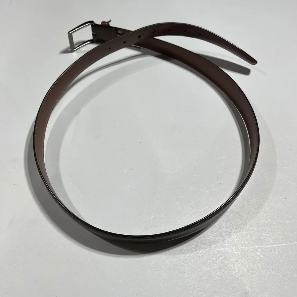 Perry Ellis Old Money Staple Mens Brown Leather Dress Belt Size 40 Modern Office